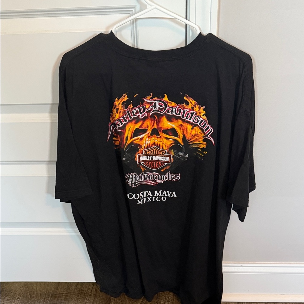 Harley-Davidson Black and Orange Skull Tee